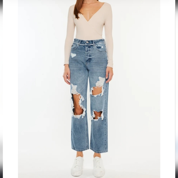 Kancan Sylvie Ultra High Rise 90's Boyfriend Jeans Size- 7/27 - Picture 5 of 9